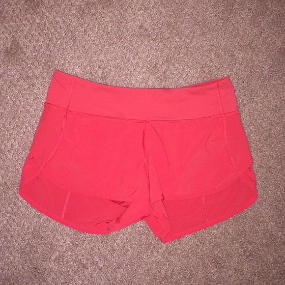 lululemon athletica Pants - Coral red lululemon shorts